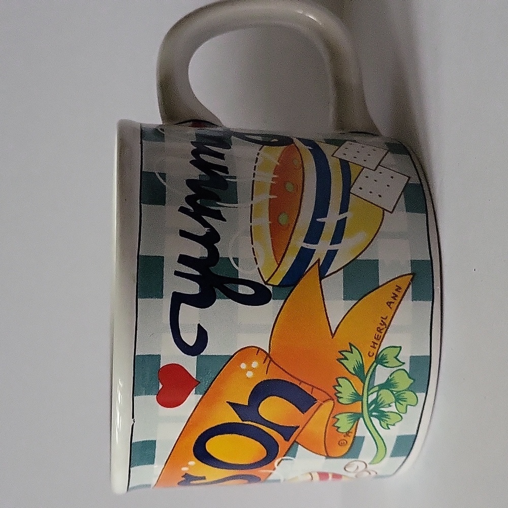 Vintage 1999 Soups On Ceramic Cup Coffee Mug By Cheryl Ann Design